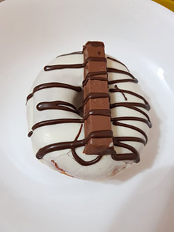  White Chocolate Donut with a Kit-kat
